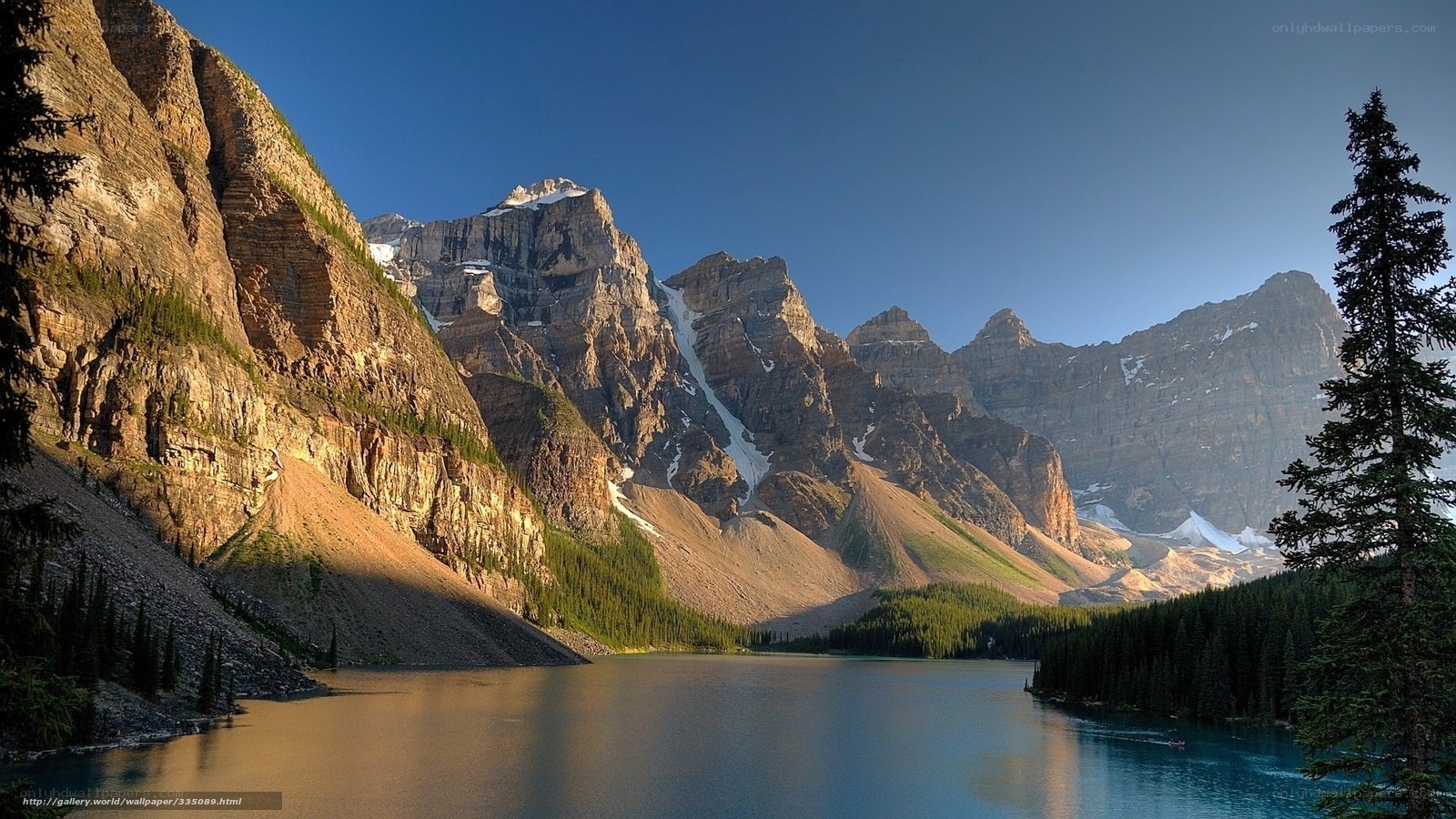 Mountain lake at sunrise