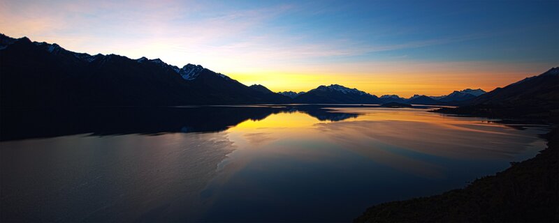 Mountain Lake at Sunset — Reflection