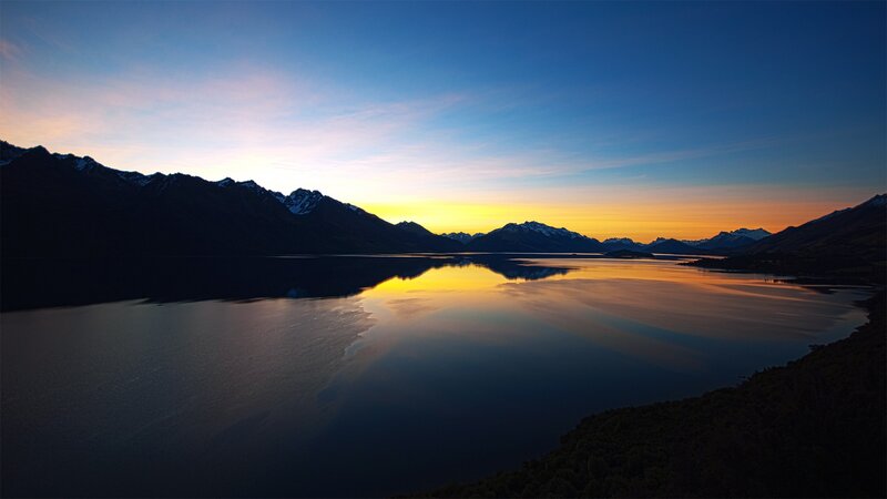 Mountain Lake at Sunset — Sky