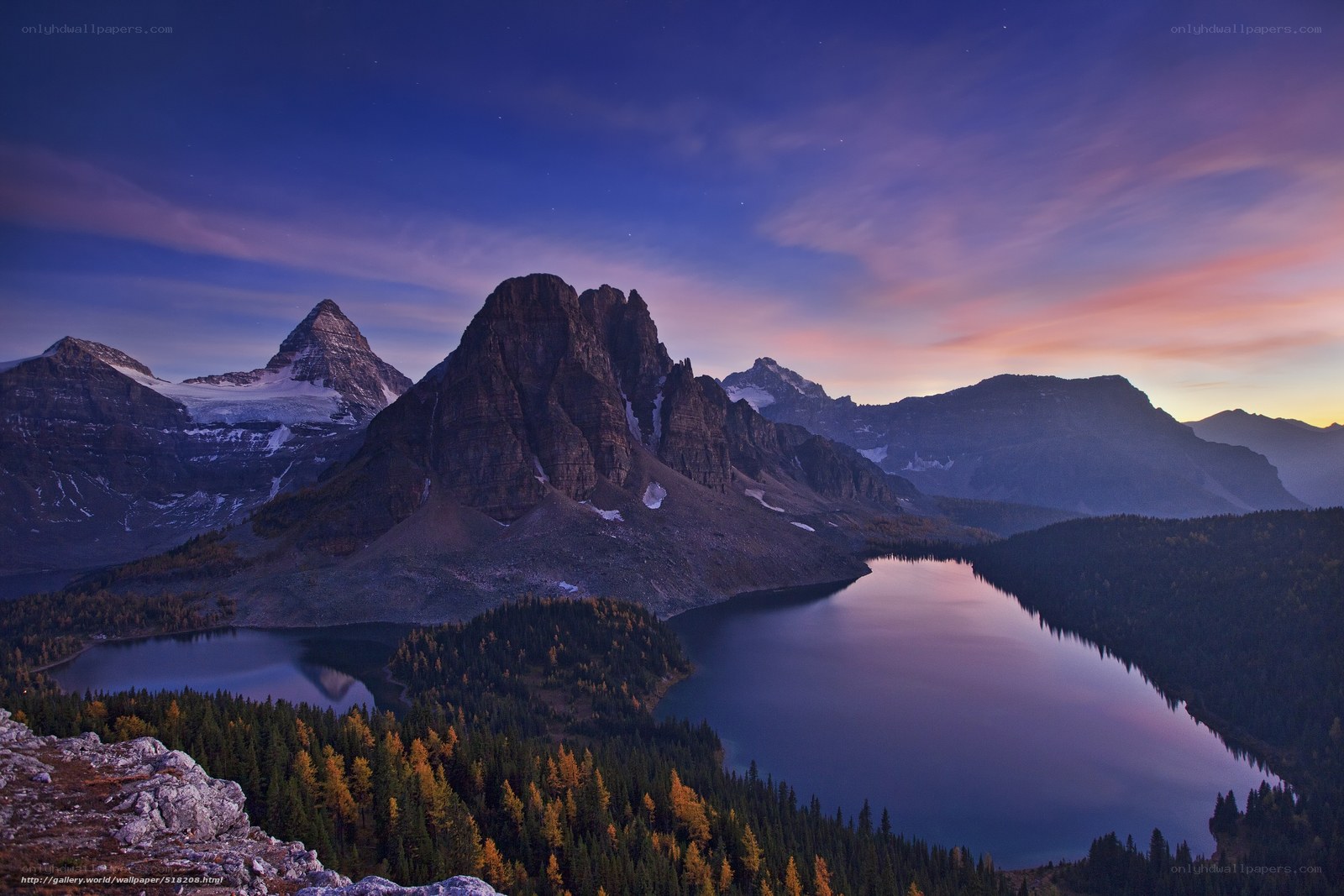 Mountain lake at twilight