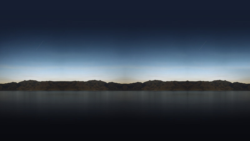 Mountain lake at twilight