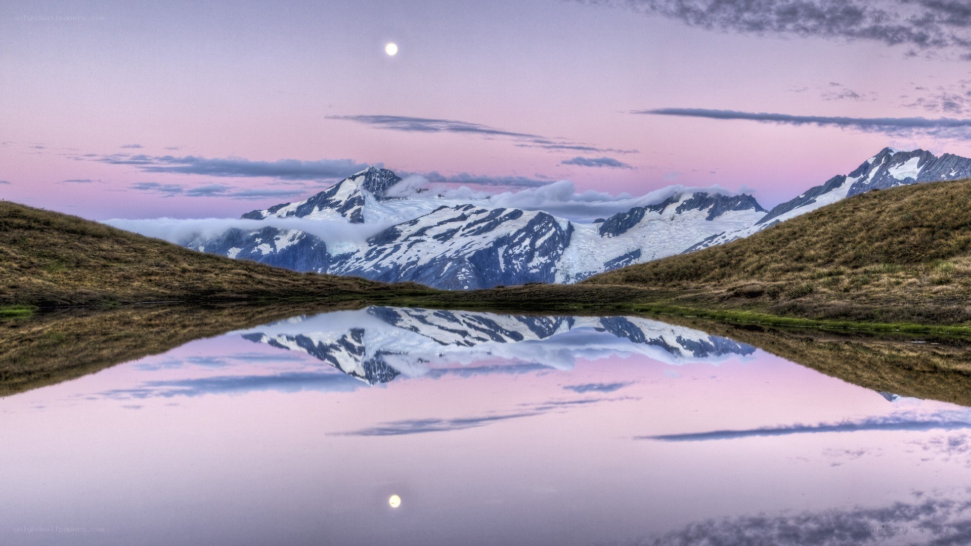 Mountain lake at twilight