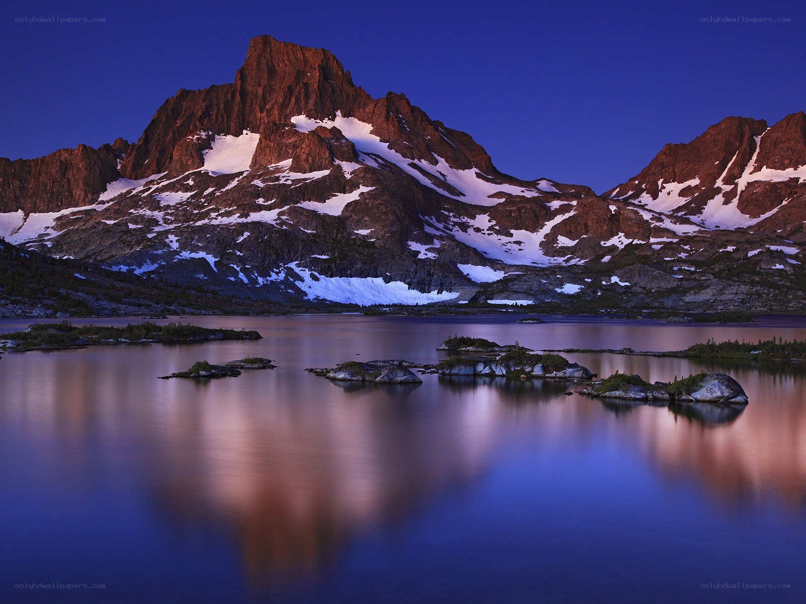 Mountain lake at twilight