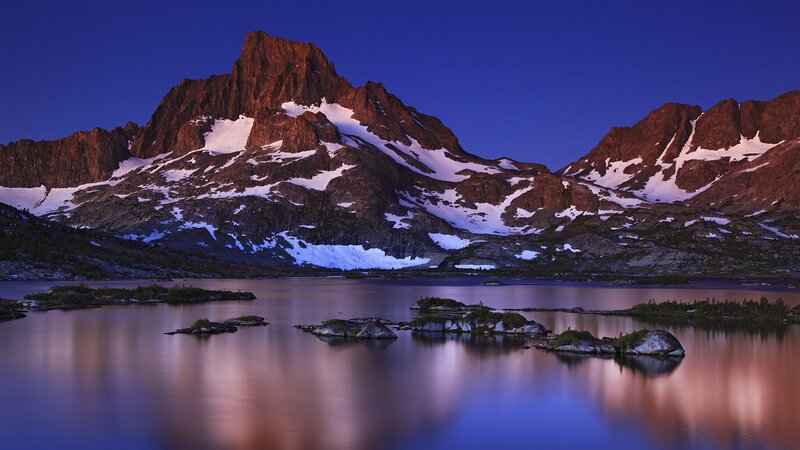 Mountain lake at twilight