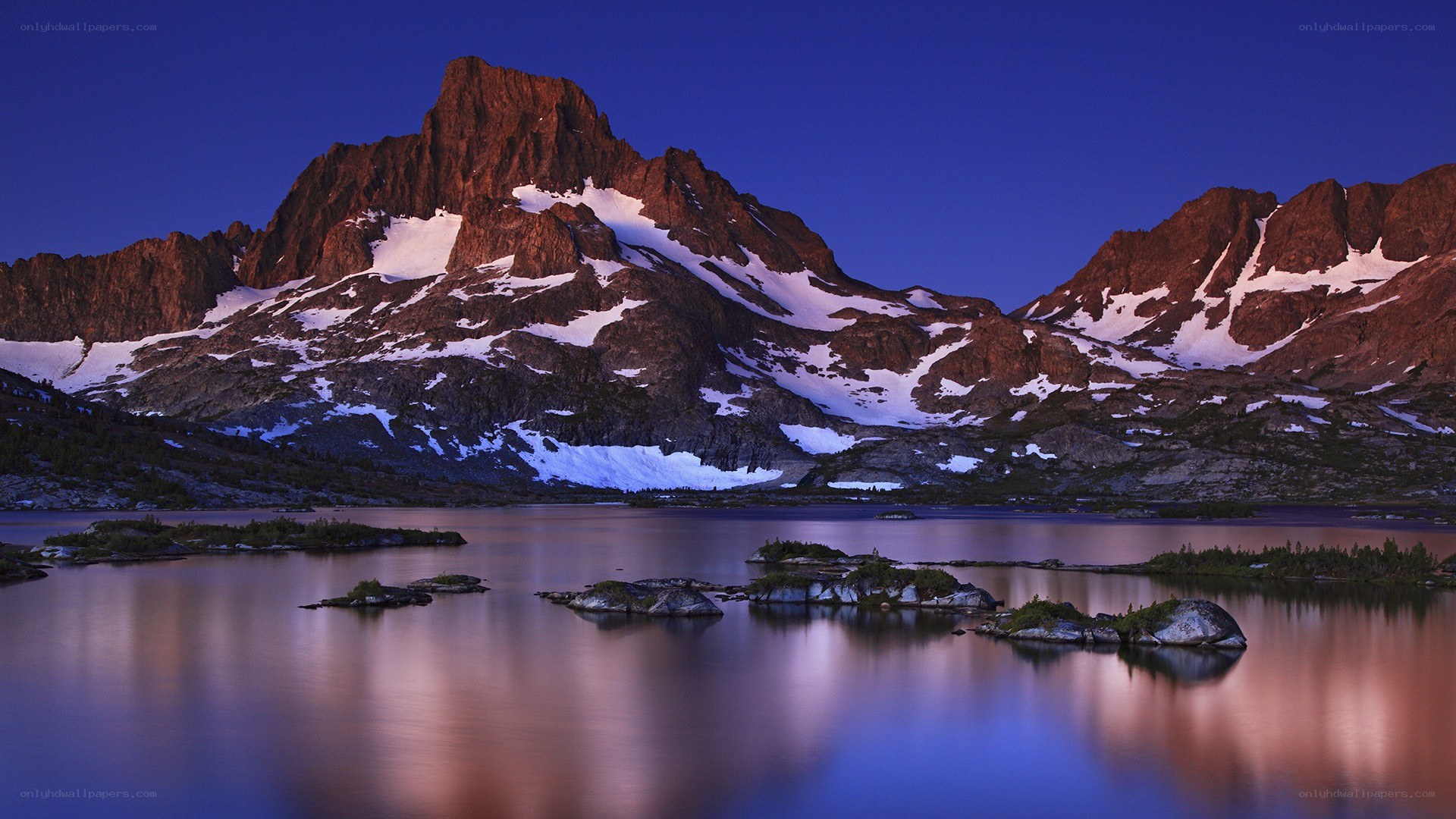 Mountain lake at twilight