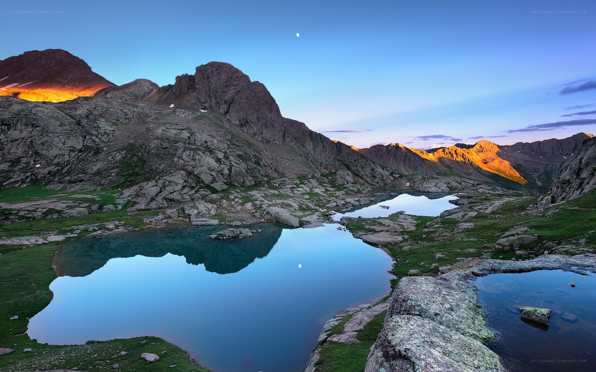 Mountain lake at twilight