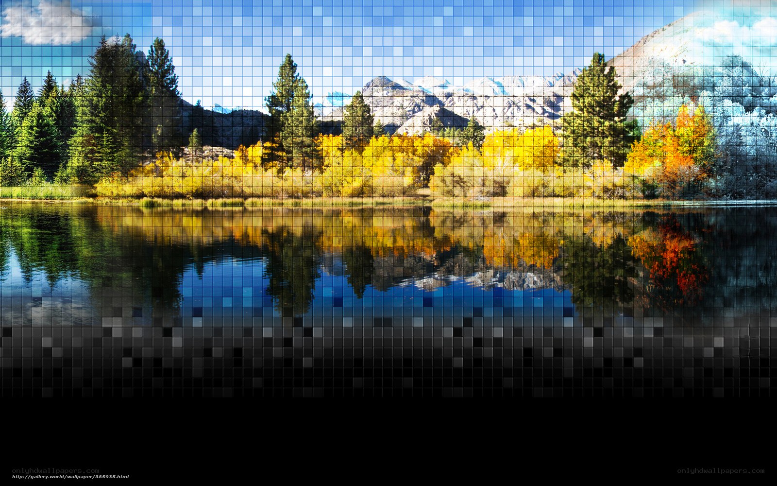 Mountain lake autumn landscape