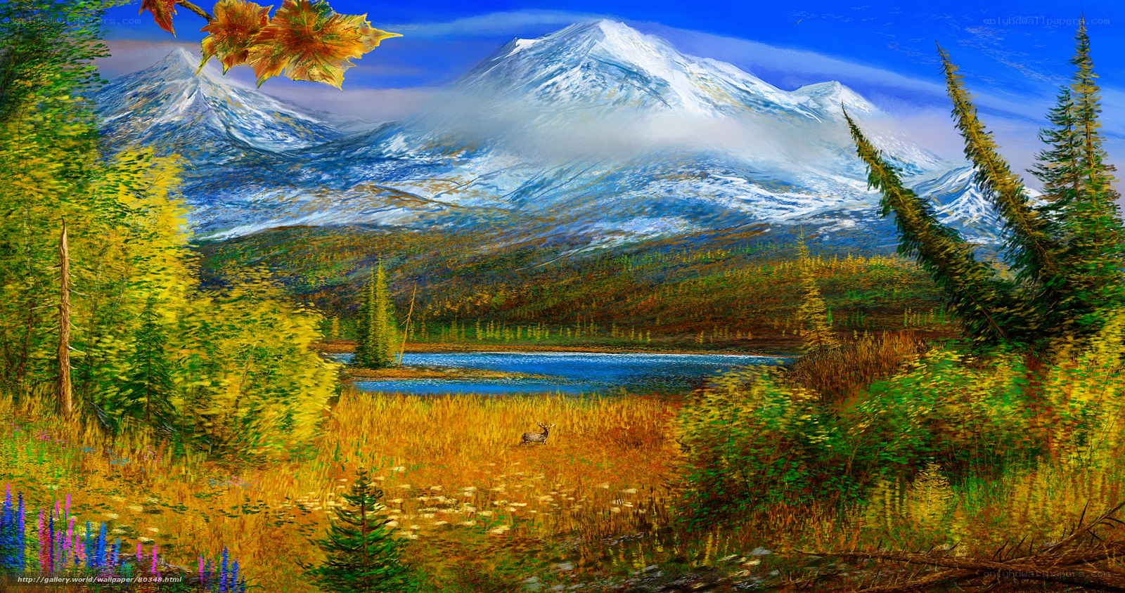 Mountain lake autumn landscape