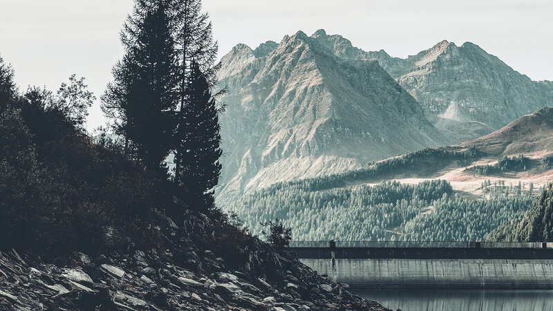 Mountain Lake Dam — Green, Serene