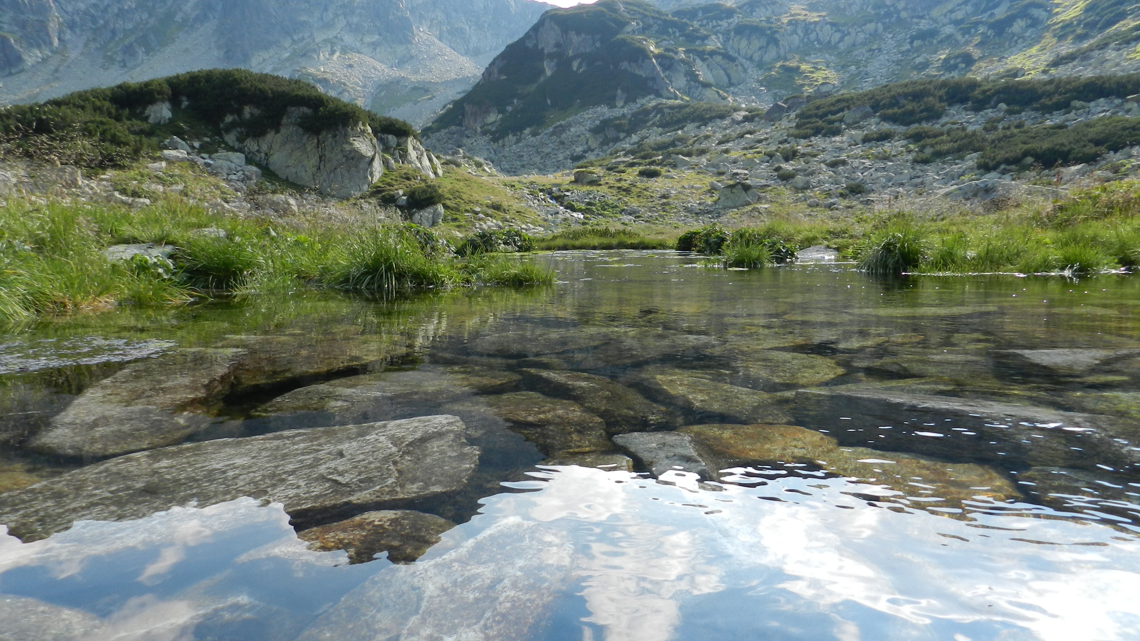 Mountain lake in a valley