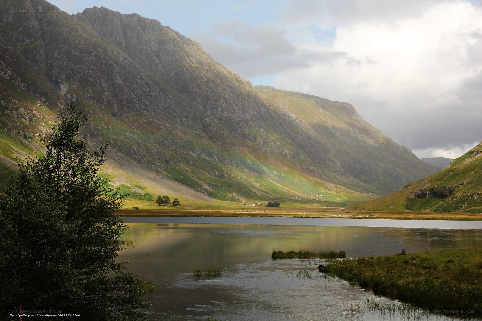Mountain lake in a valley