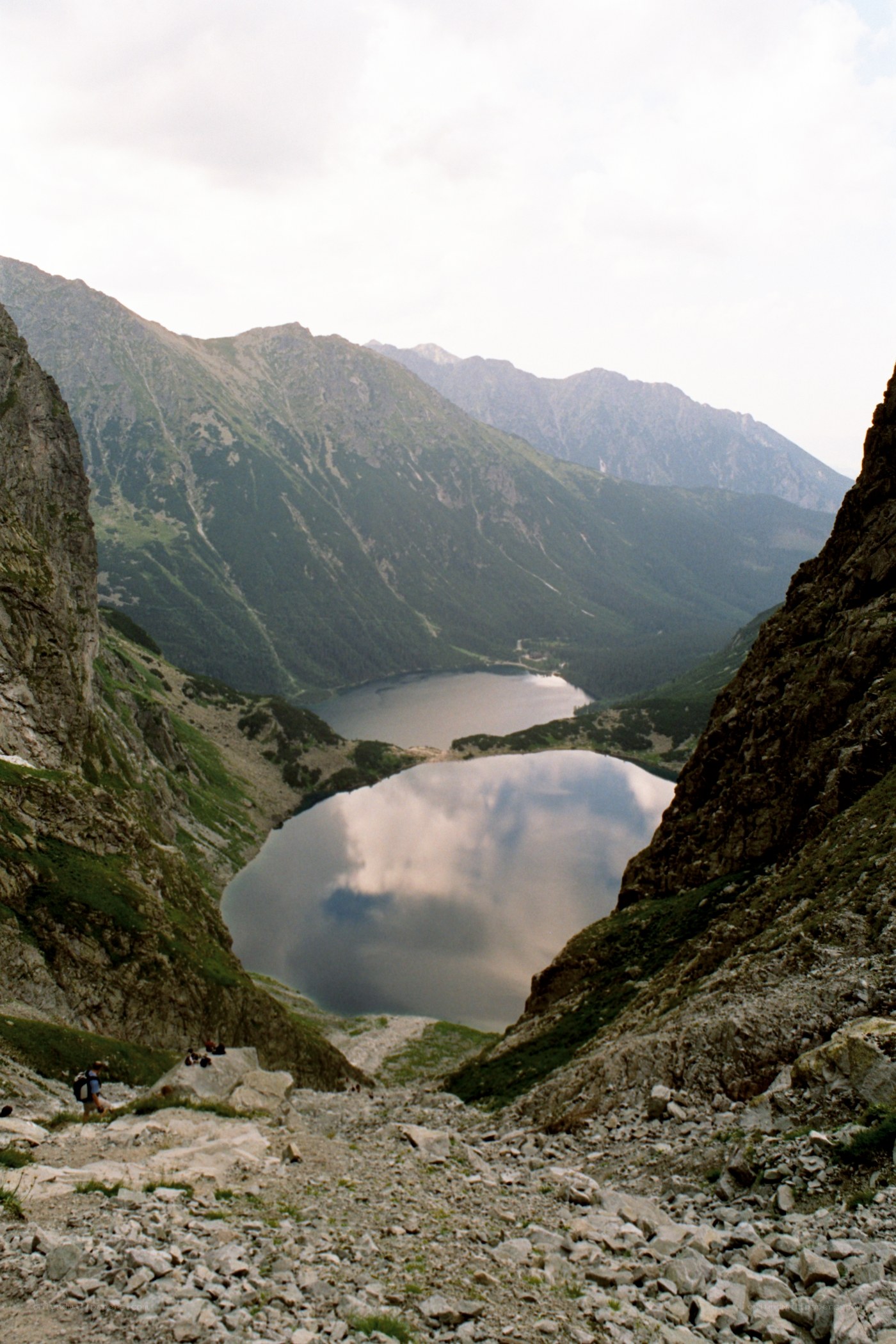 Mountain lake in a valley