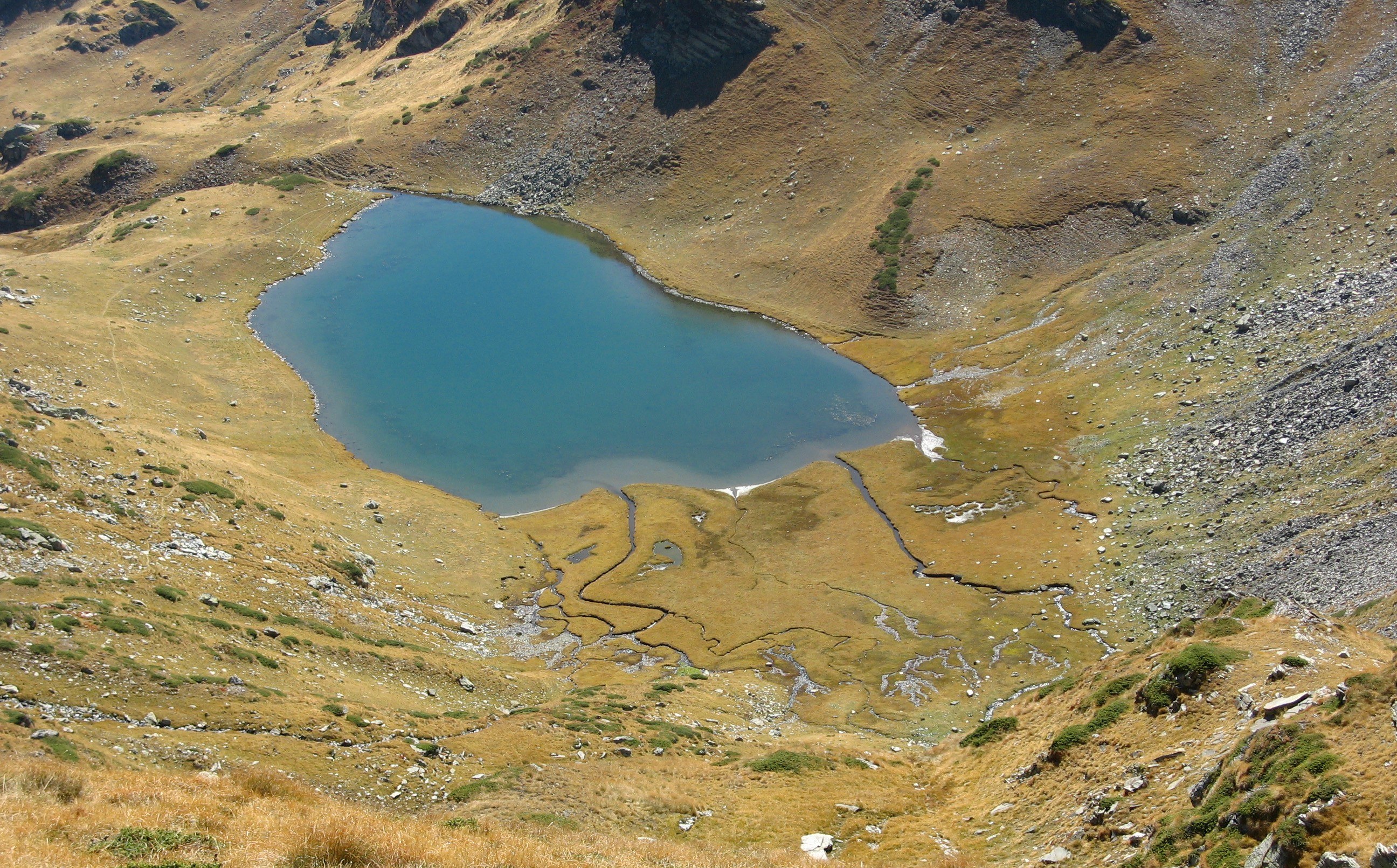 mountain lake in alpine basin