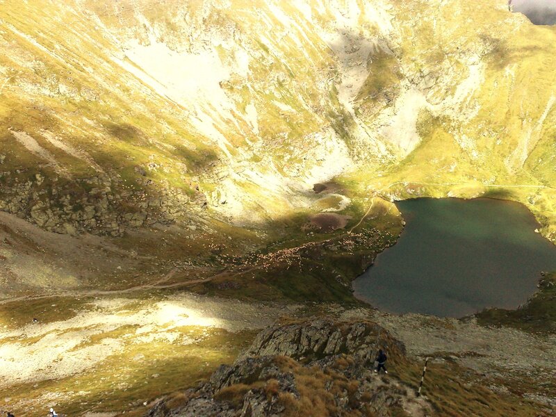 mountain lake in alpine valley