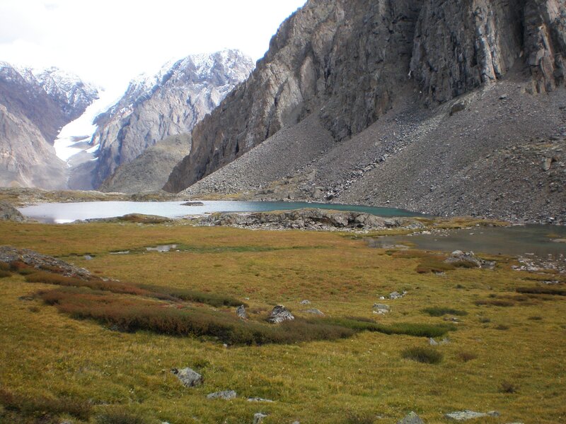 mountain lake in alpine valley