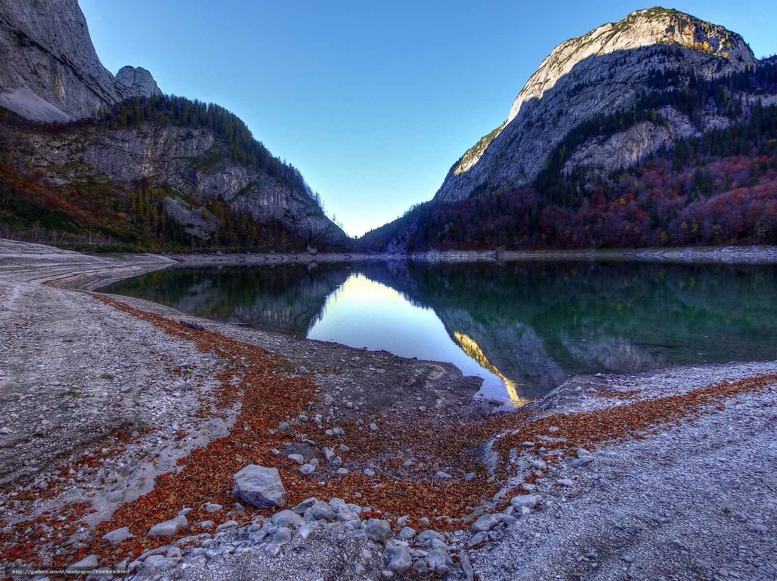 Mountain lake in autumn