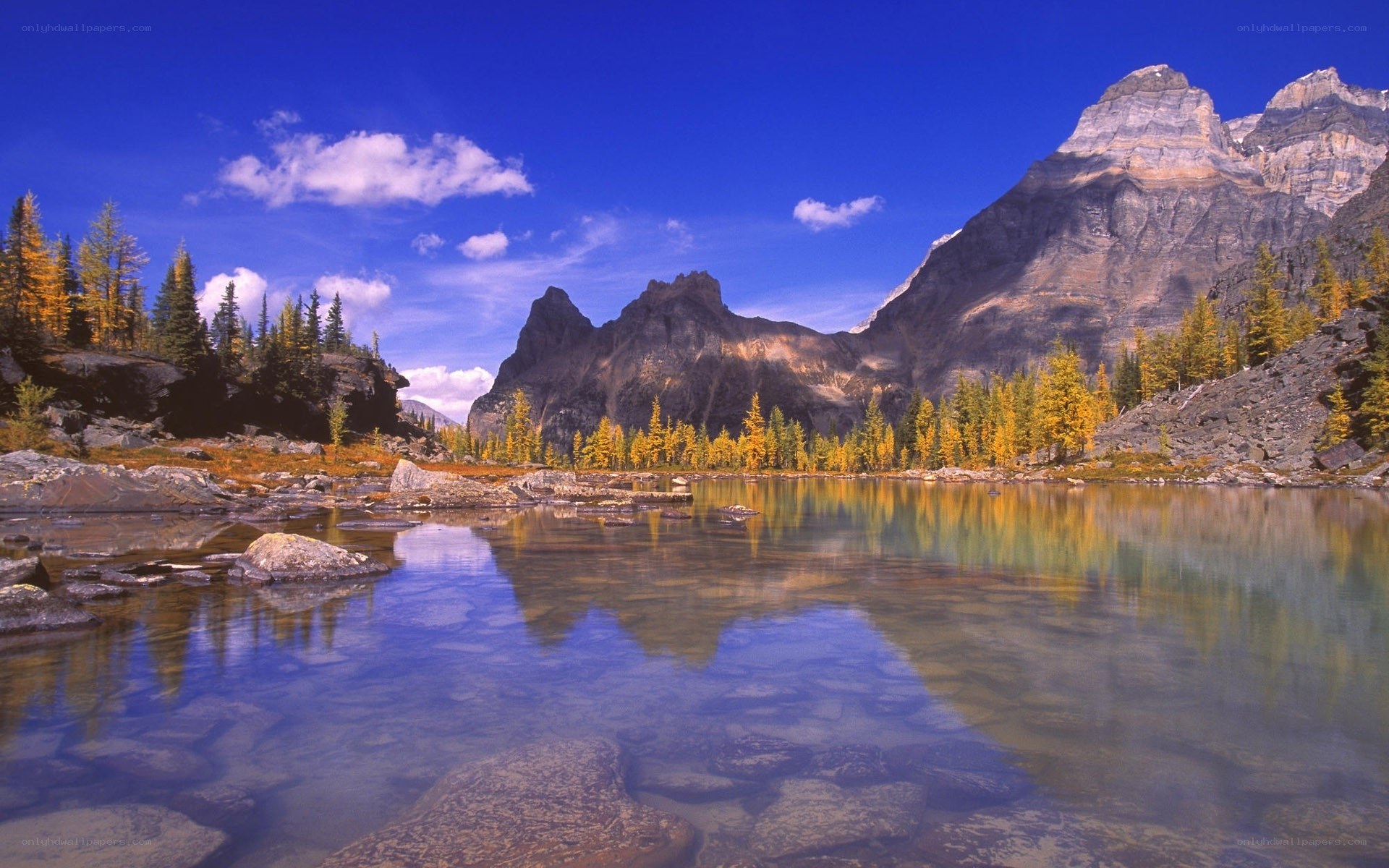 Mountain lake in autumn