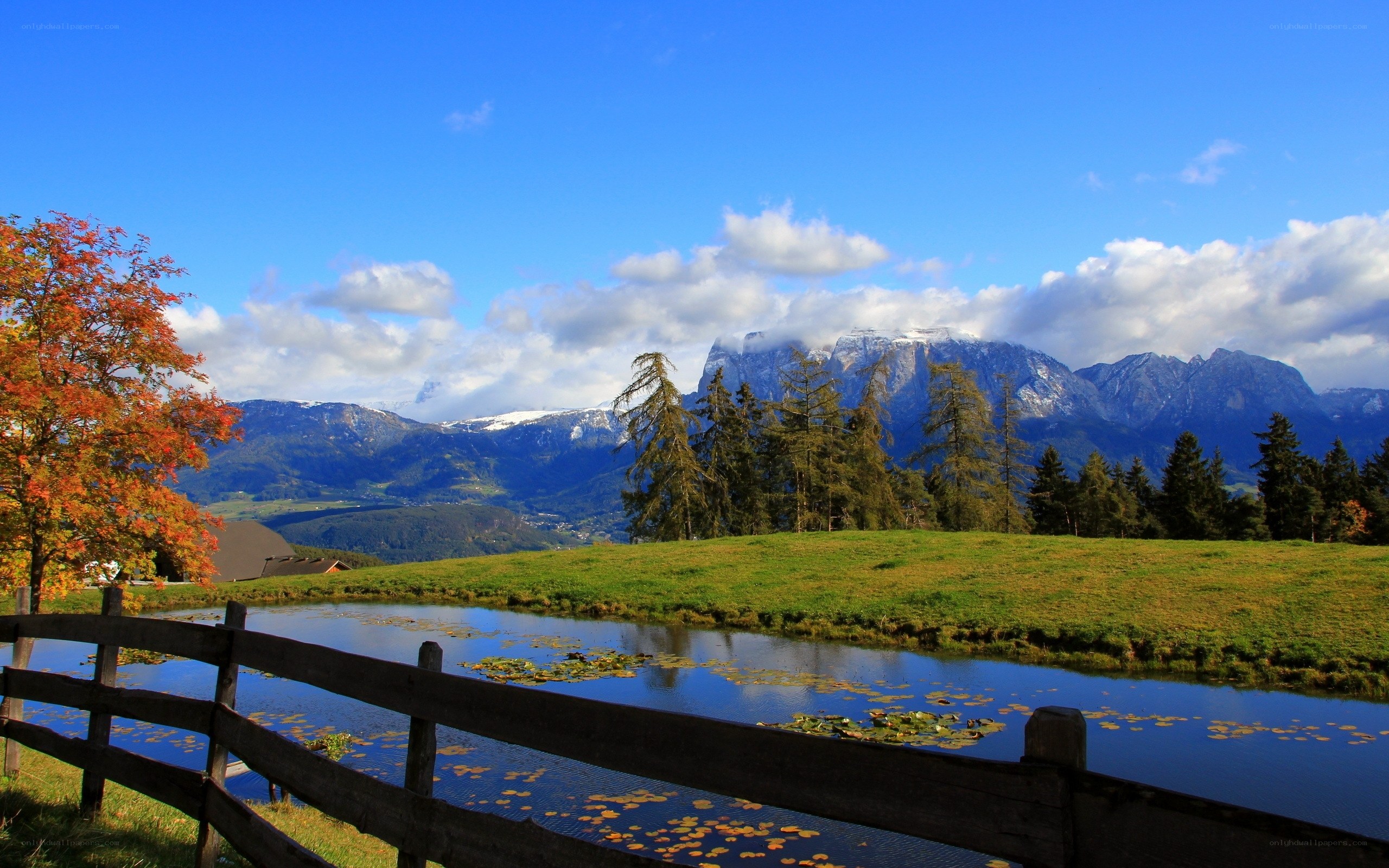 Mountain lake in autumn