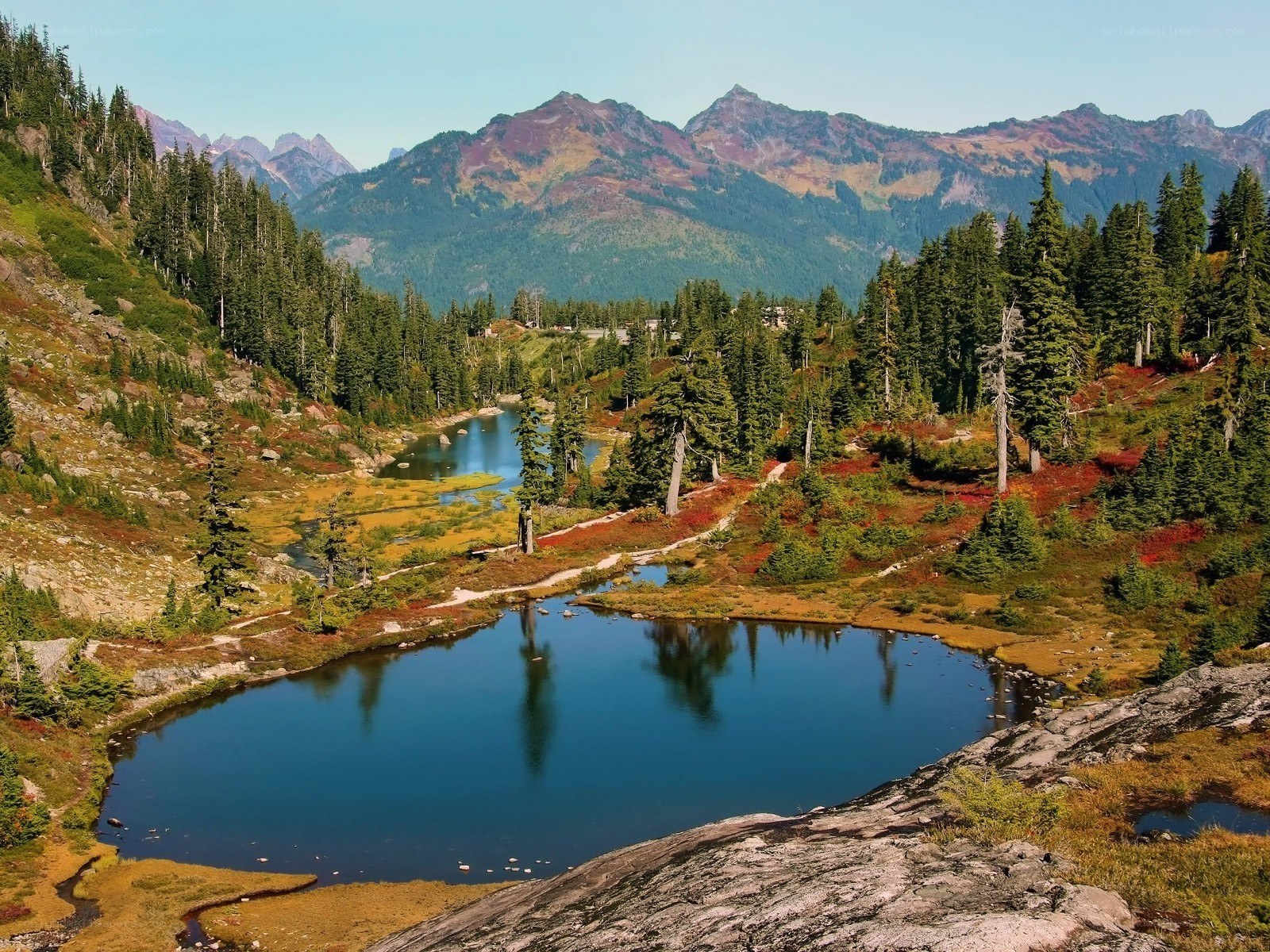 Mountain lake in autumn