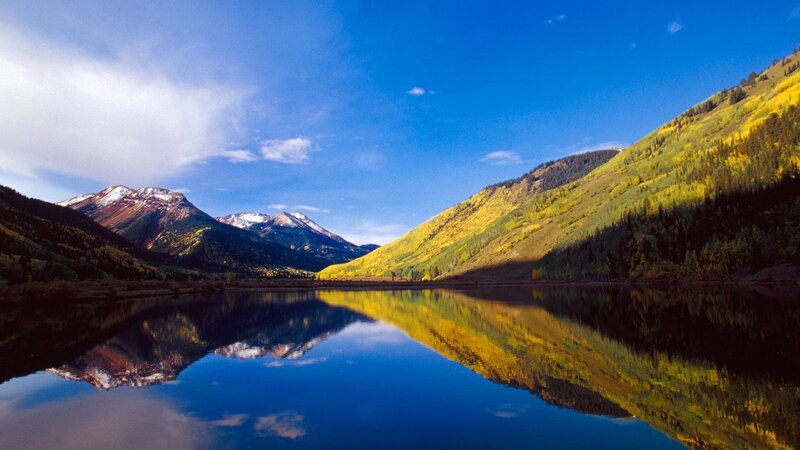 mountain lake in autumn