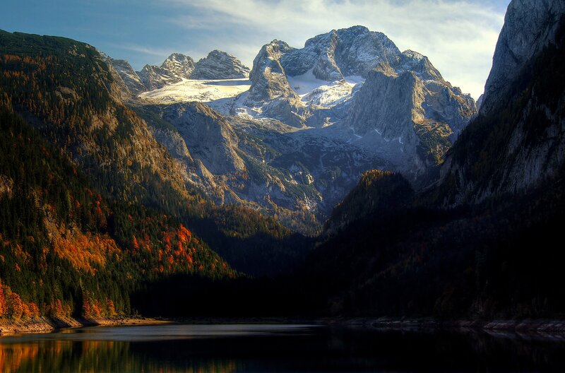 Mountain lake in autumn
