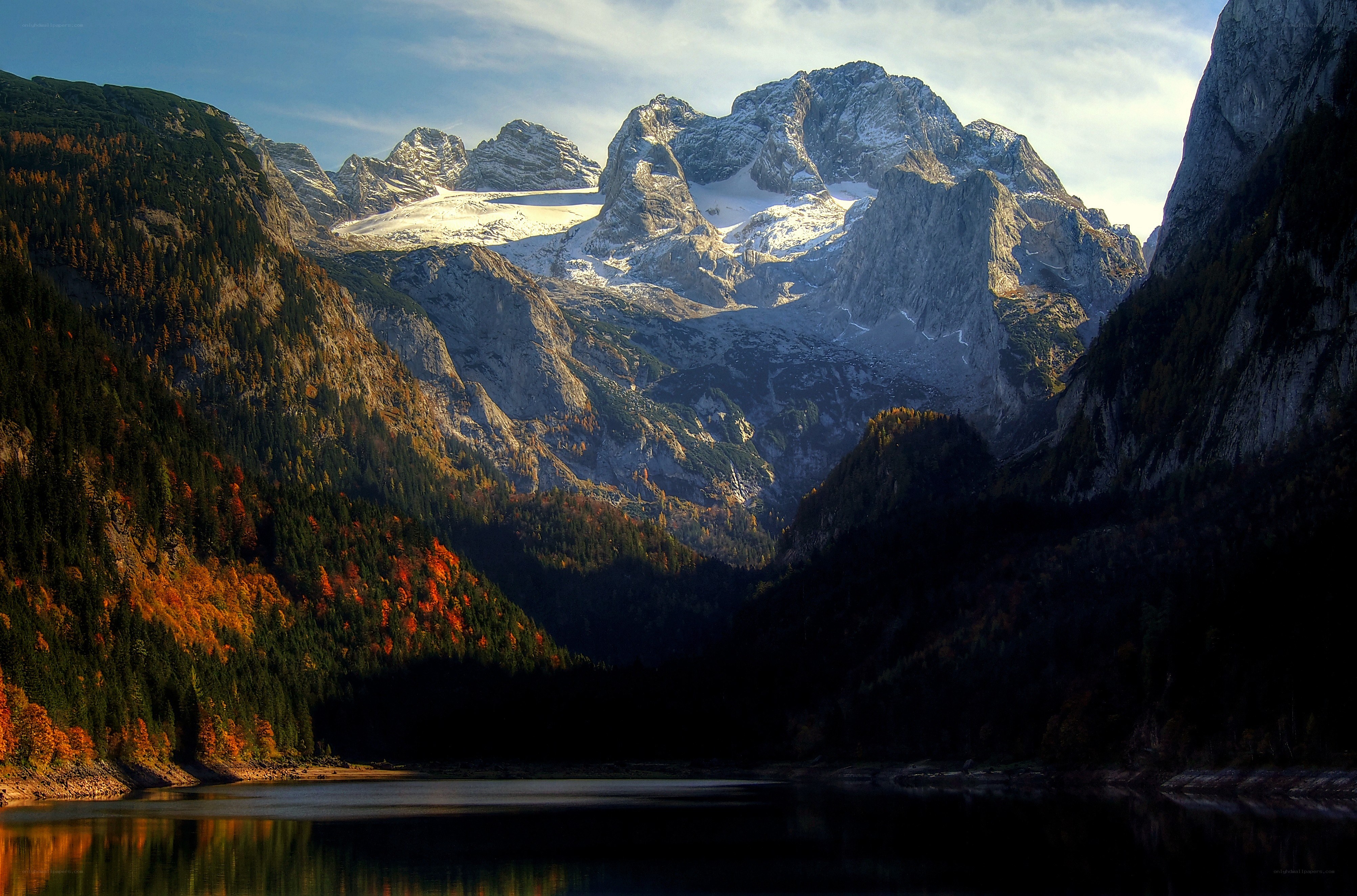Mountain lake in autumn
