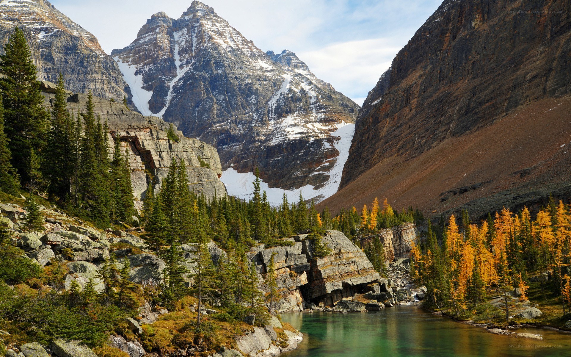 Mountain lake in autumn