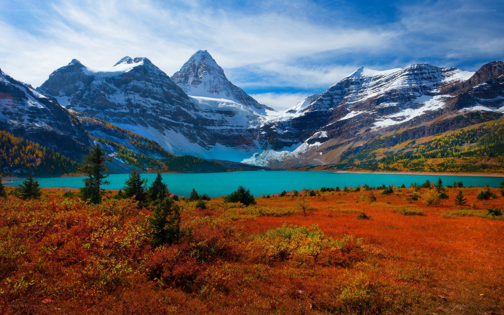 Mountain lake in autumn