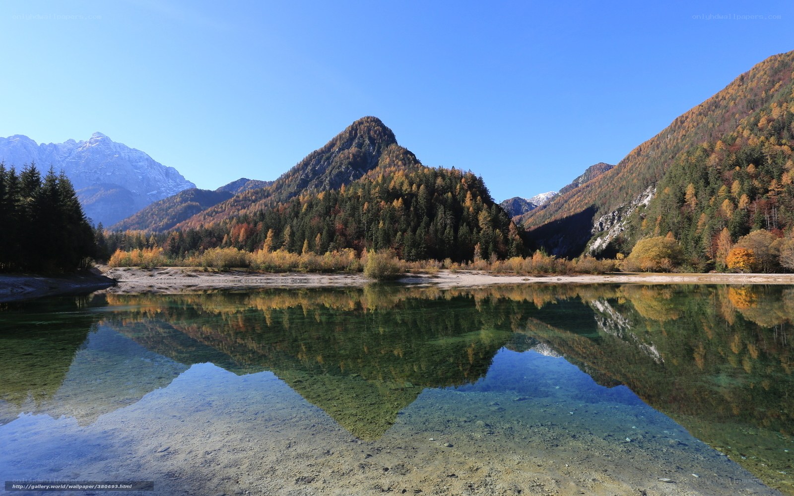 Mountain lake in autumn