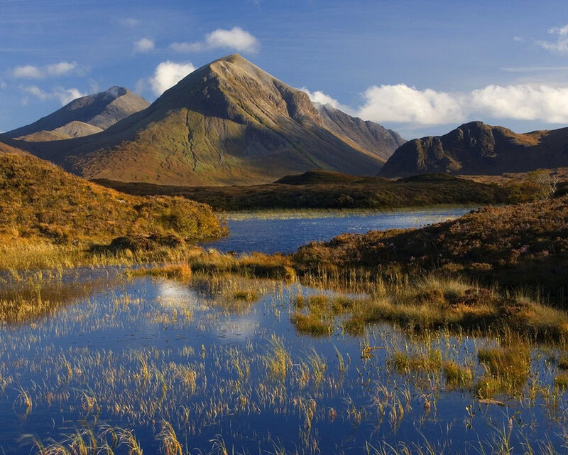 Mountain lake in autumn