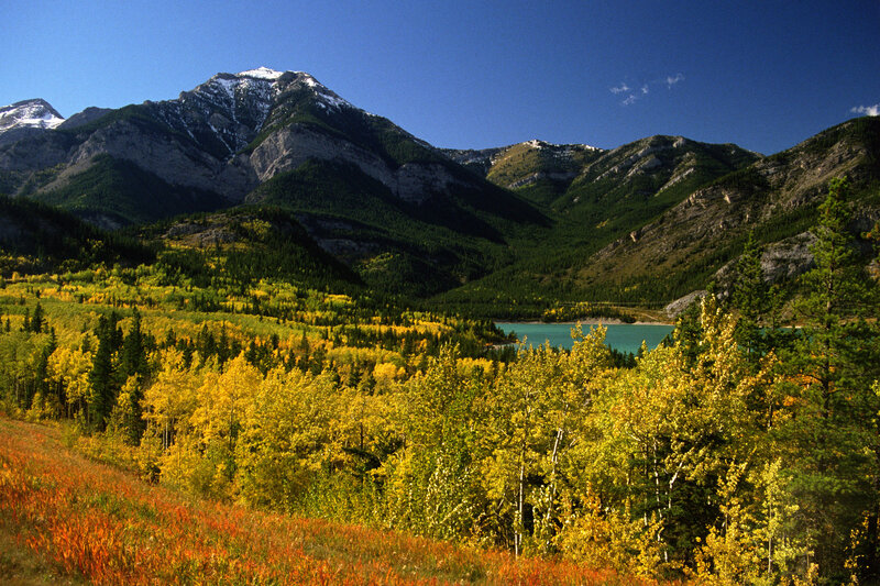 Mountain Lake in Autumn — Blue