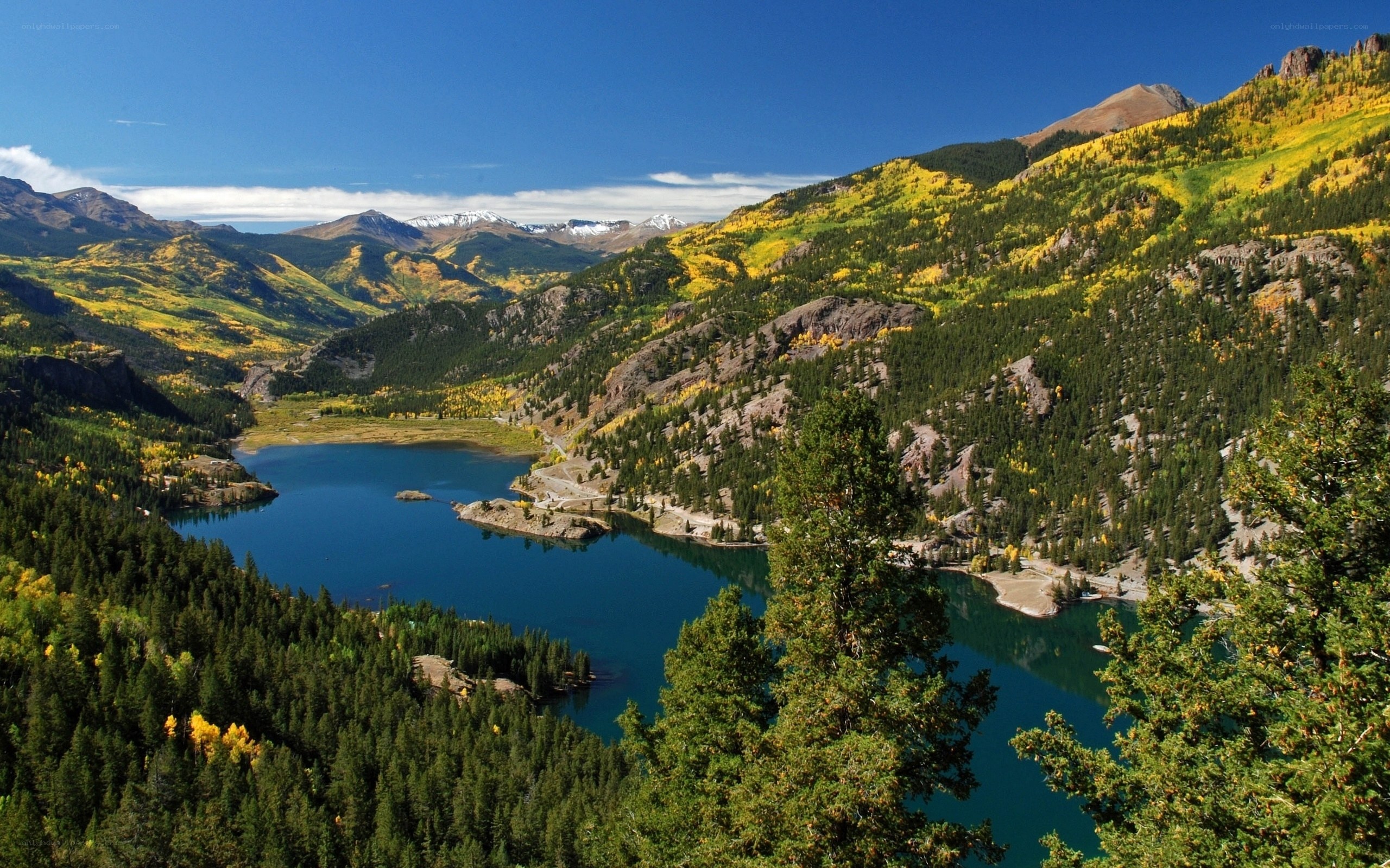 Mountain lake in autumn colors