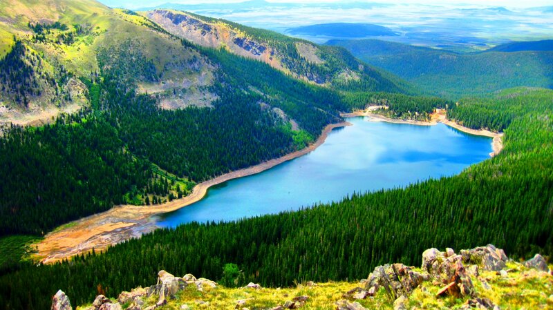 Mountain Lake in Forest — Green, Serene, Afternoon, Photograph