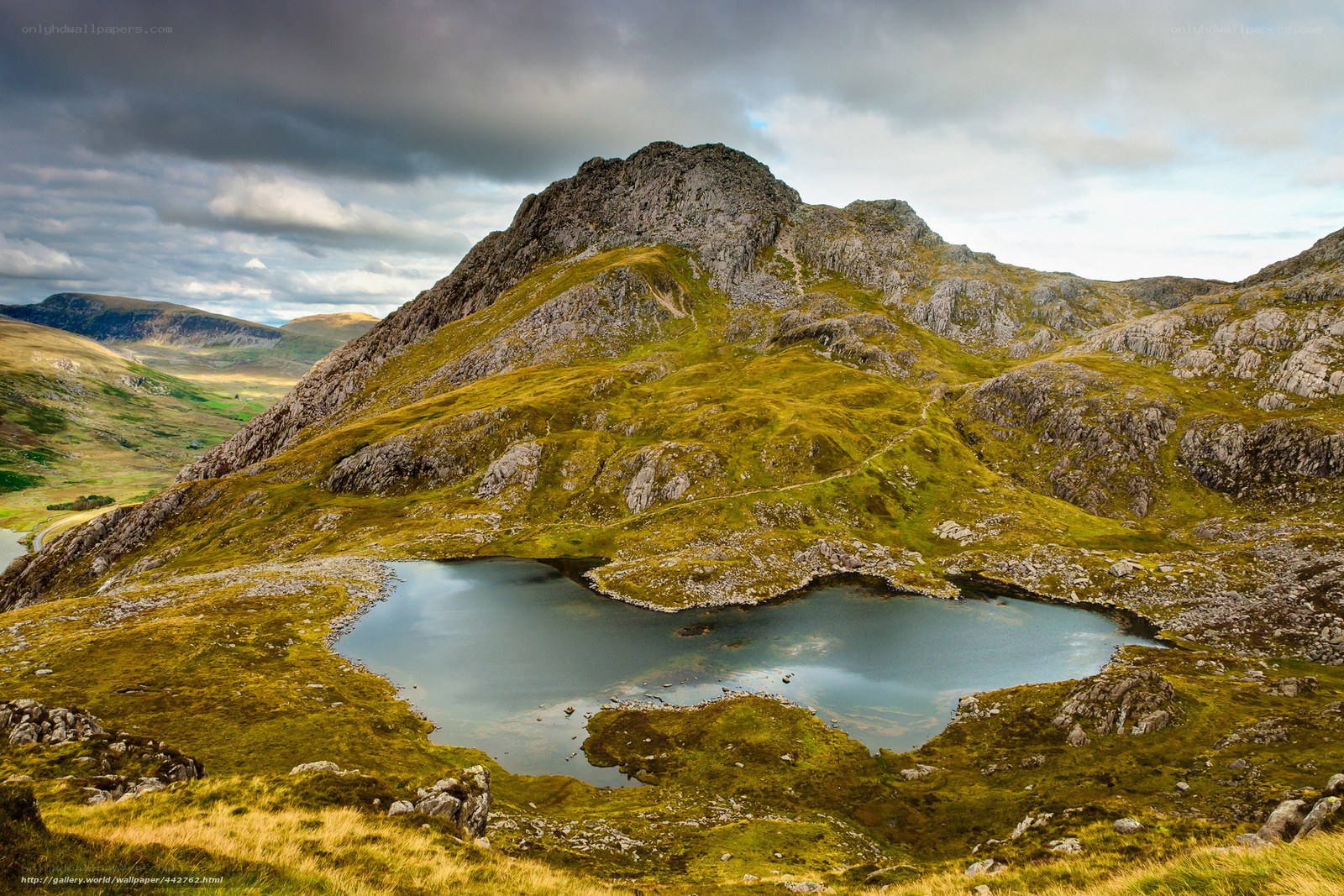 Mountain lake in rugged landscape
