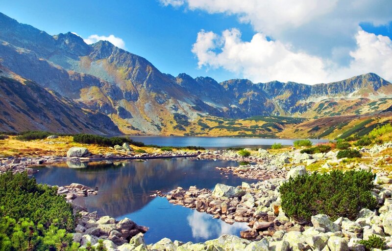 Mountain lake in the Carpathians