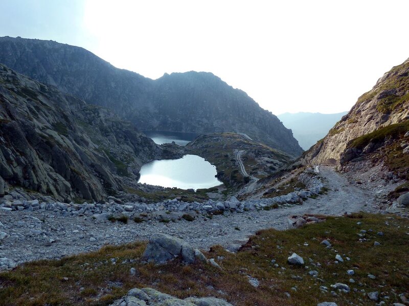 Mountain Lake in Valley — Gray, Serene