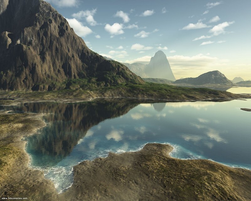Mountain lake landscape