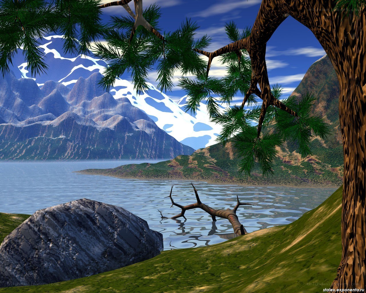 Mountain lake landscape