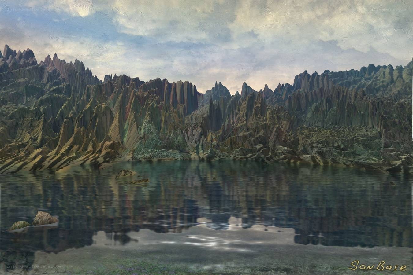 Mountain lake landscape