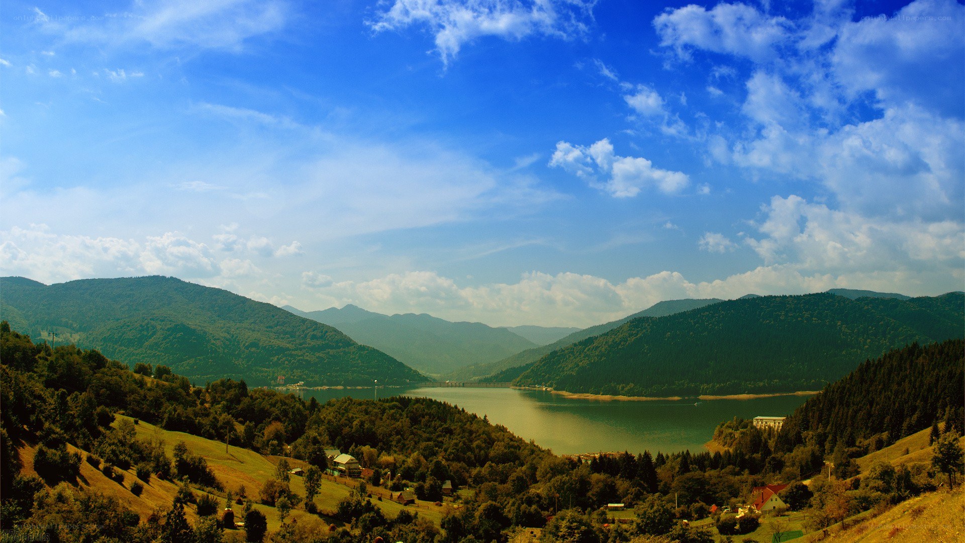 Mountain lake landscape