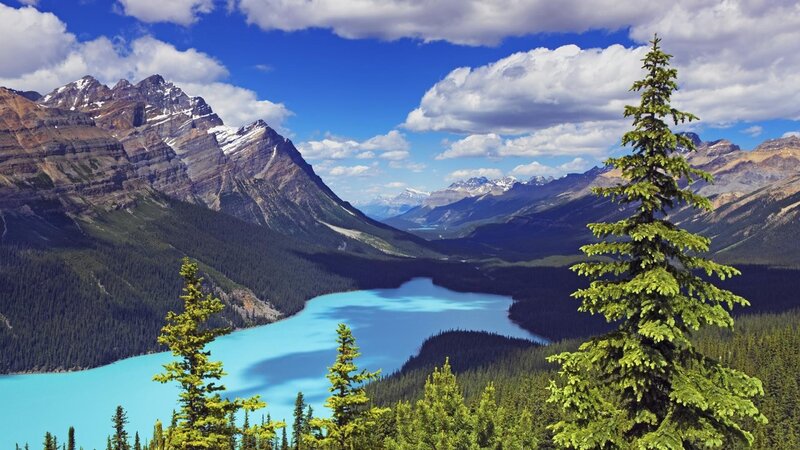 Mountain lake landscape
