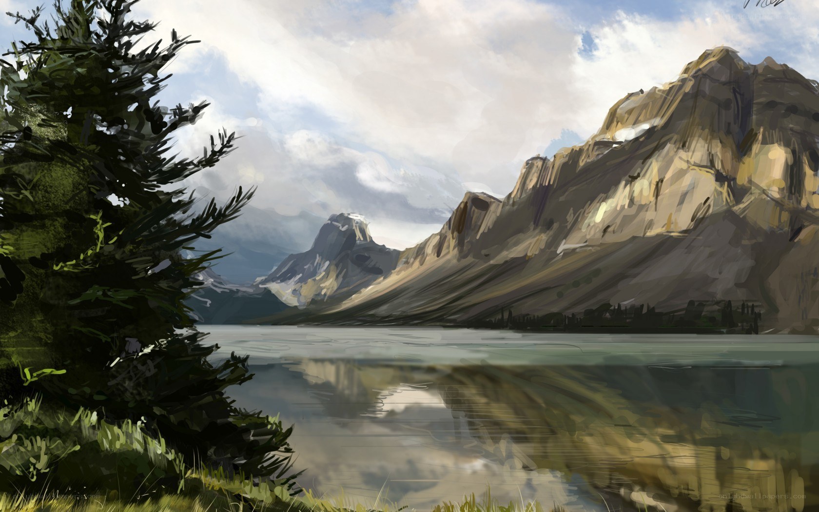 Mountain lake landscape