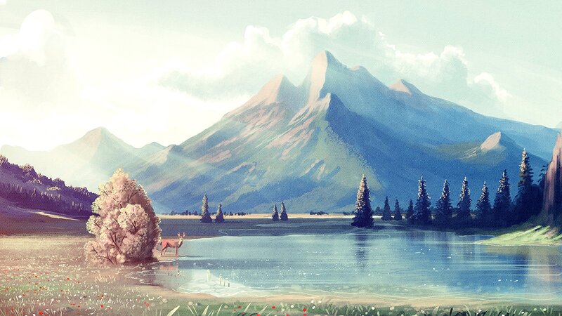 Mountain lake landscape