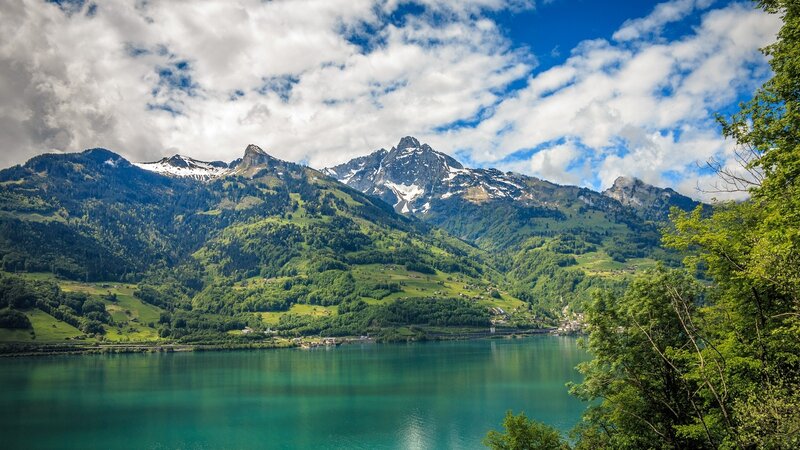 Mountain lake landscape