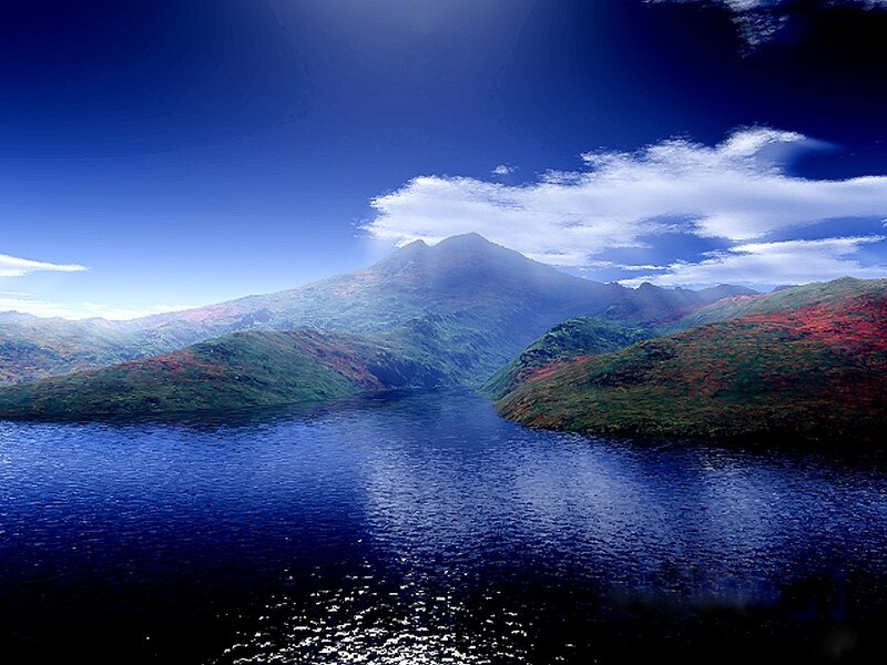 Mountain lake landscape