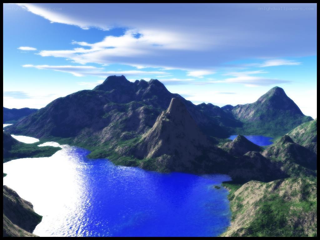Mountain lake landscape