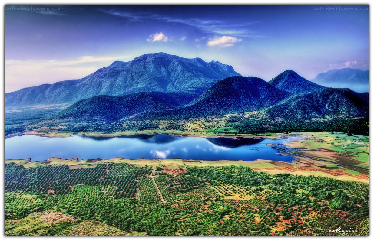 Mountain lake landscape