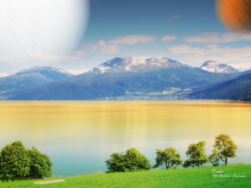 Mountain lake landscape