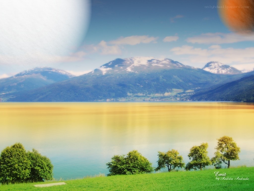 Mountain lake landscape