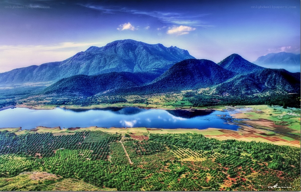 Mountain lake landscape